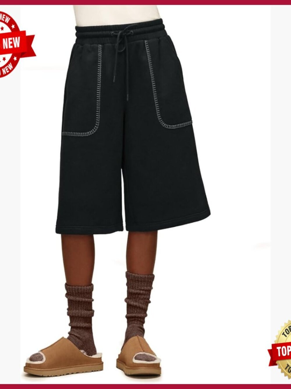 Bermuda Short with Elastic Waistband and Drawcord